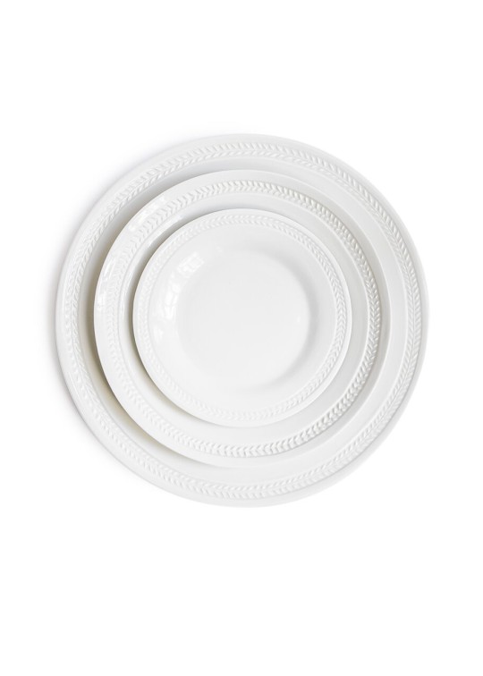 Assiette à dîner Empire en porcelaine blanche