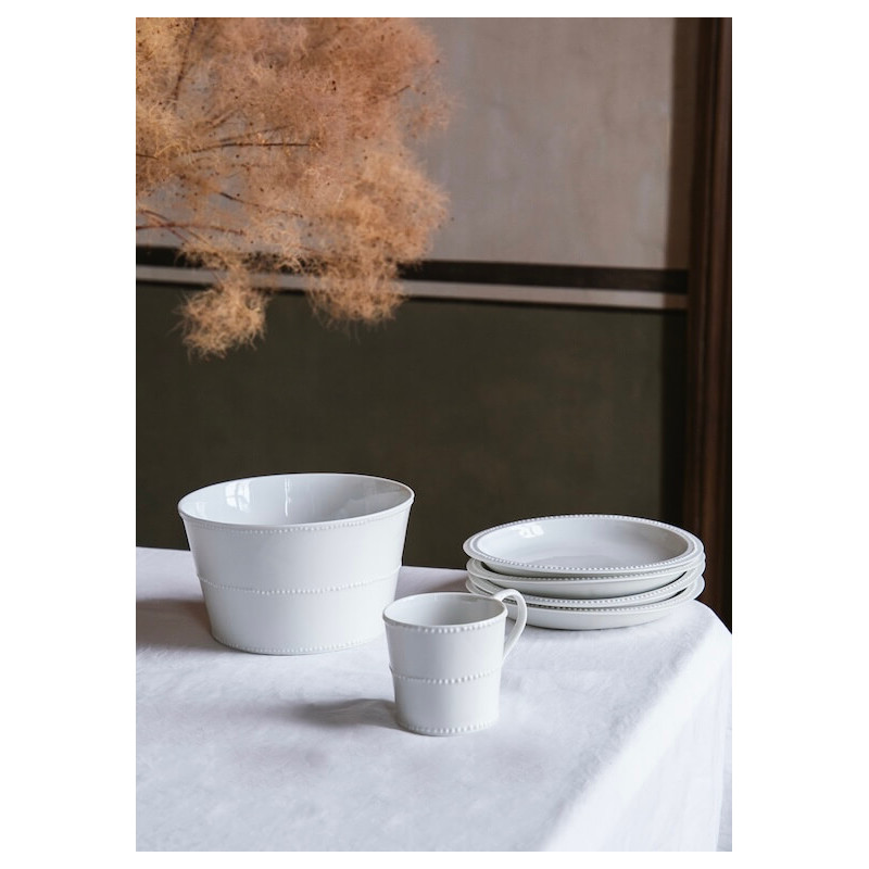 Salad bowl Oreste in white porcelain