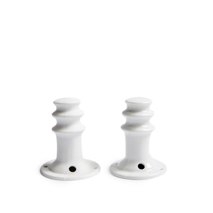 Medium wall peg with wall wiring in white porcelain