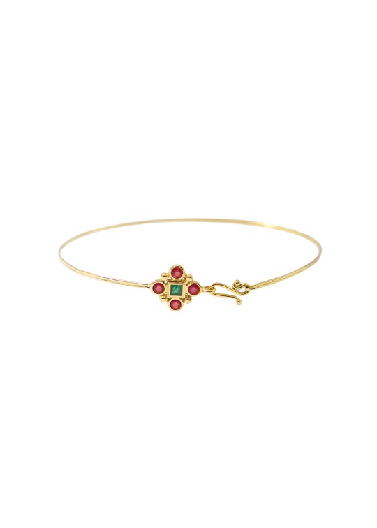 Bangle in gold, rubis and emeralds Aliénor