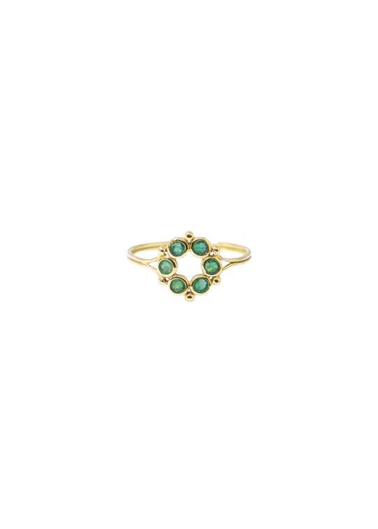 Ring in gold and emeralds Clotilde