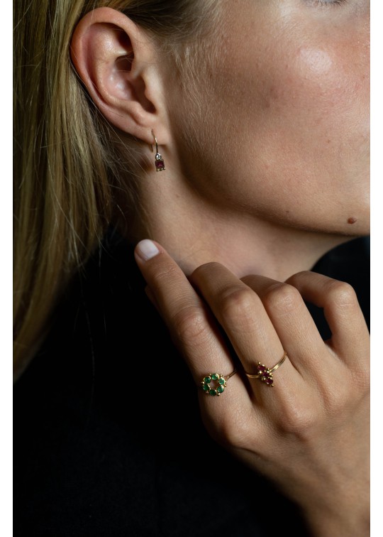 Ring in gold and emeralds Clotilde