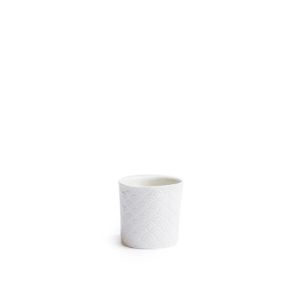 Moka cup Neptune in white porcelain