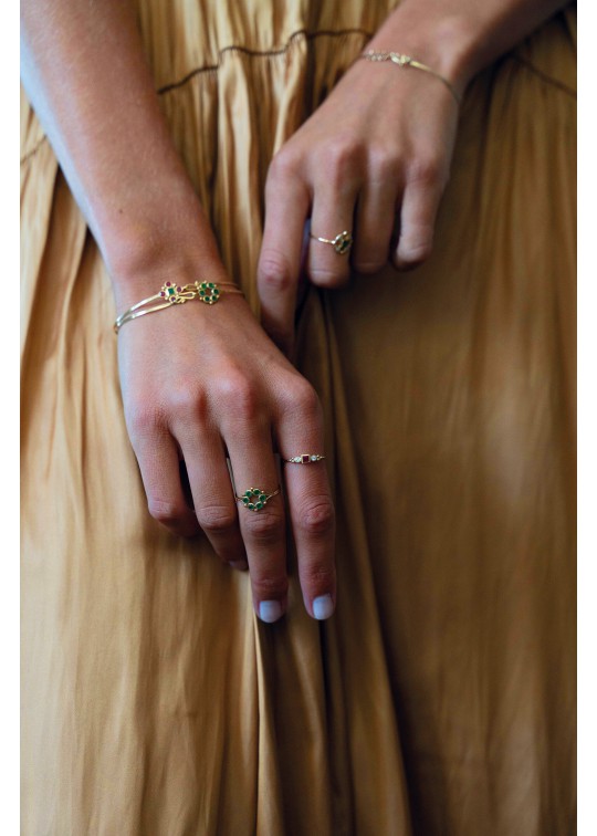 Ring in gold, rubis and diamonds Yseult