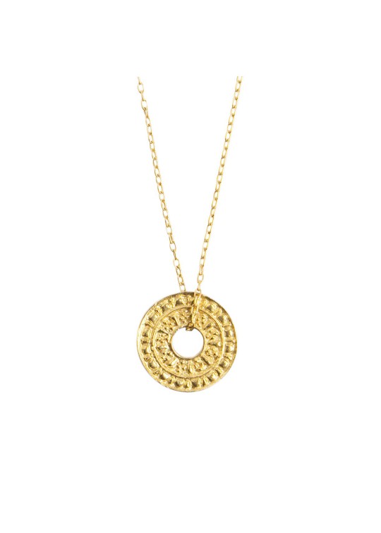 Necklace in silver-gilt or medal in 18 carats gold Ariane