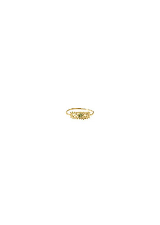 Ring in silver-gilt and peridot or 18 carats gold Jeanne