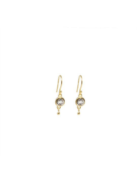 Pendant earrings in silver-gilt and topaz Joséphine