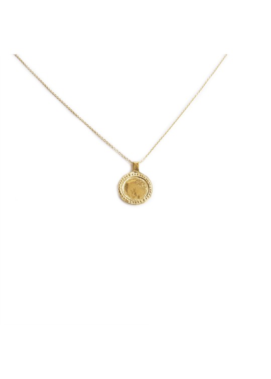 Necklace in silver-gilt or medal in 18 carats gold Louise